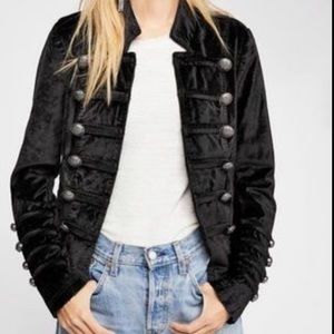 Free People Black Military Style Jacket